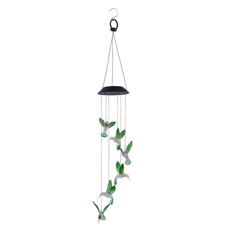 

LED Solar Wind Chime Light Changing Color Waterproof Humbird Lamps for Home Party Night Garden Decoration