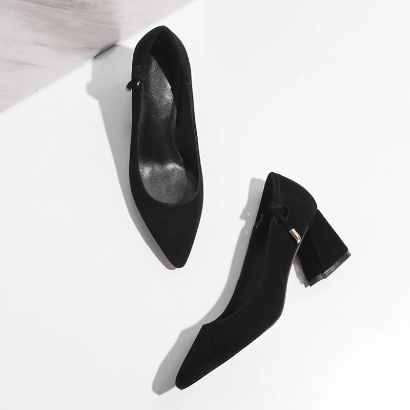 

Women Suede Pumps Sexy Pointed Toe Shoes Woman High Quality Slip on Heels Shoes Office Lady Party Shoes Chaussures Femme Luxury