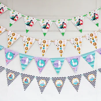 

Party DIY Decoration Animals Banner Dinosaur Lion Alpaca Thanksgiving Decorations for Home Wedding Decoration Kid`s Birthday