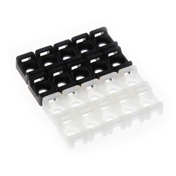 

100PCS/lot White Black 4.6mm Cable Tie Mount Wire Buddle Saddle Type Plastic Holder Cable Ties Drop Ship