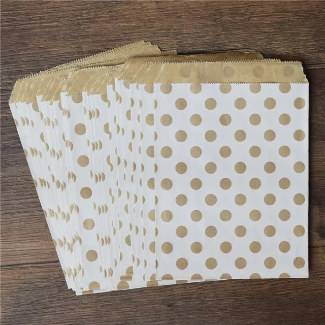 25pcs treat Candy Bag Chevron Polka Dot Bags Kraft Paper Bags Wedding Birthday New Year Party Favors Supplies Gifts Bags As pic bags