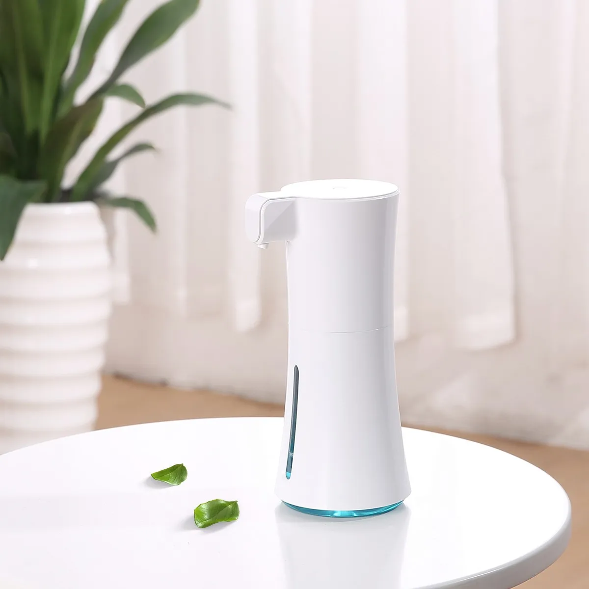 450ML Auto-Induction Foam Soap Dispenser Infrared Sensor Fine Foam Soap Dispenser Transparent Design Indicator Button#4