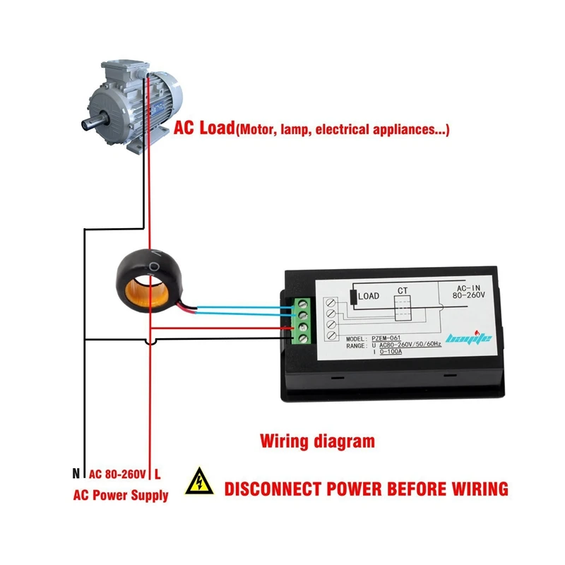 GTBL Ac 80~ 260V 100A измеритель мощности точный Вольтметр Амперметр кВтч Ватт счетчик энергии Напряжение Ток Мощность монитор тестер