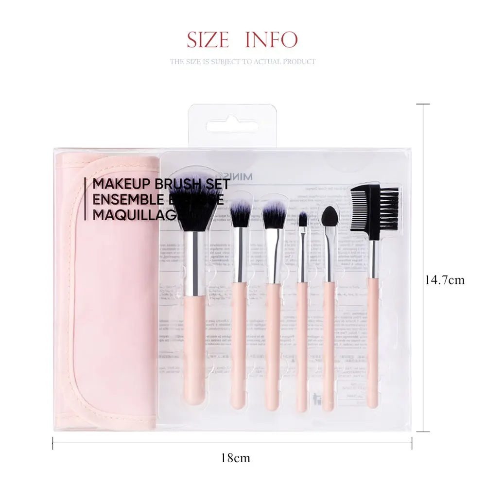 MINISOMakeupBrushSet7PCSFoundationBrushSetforFaceMakeupPale