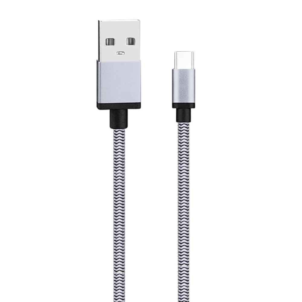 White Нейлоновый кабель usb type C для мобильного телефона Hauwei mate 30 P30 Pro USB C кабель для быстрой зарядки type-C кабель для samsung Galaxy A70 A50 - Цвет: White