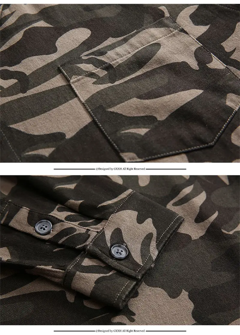Autumn large size shirt male tide Fashion loose shirt plus size long sleeve camouflage shirt autumn new 7XL 6XL 5XL