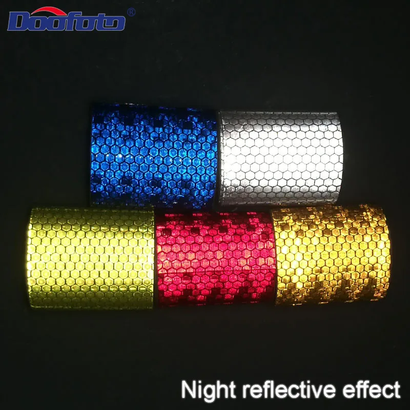 Doofoto DIY Светоотражающая наклейка для автомобиля и велосипеда Cinta Reflectante аксессуары для внешней отделки Предупреждение ющая Светоотражающая защитная пленка