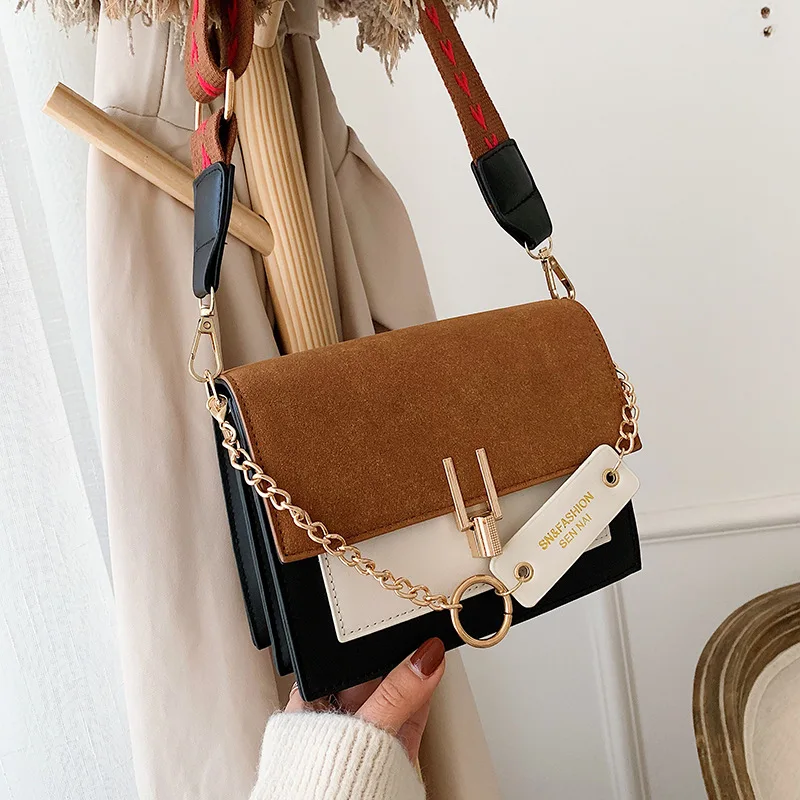 

Contrast Color Online Celebrity Bag Women's 2019 Popular INS Super Fire Korean-style High Grade Sense Broadband Shoulder Versati