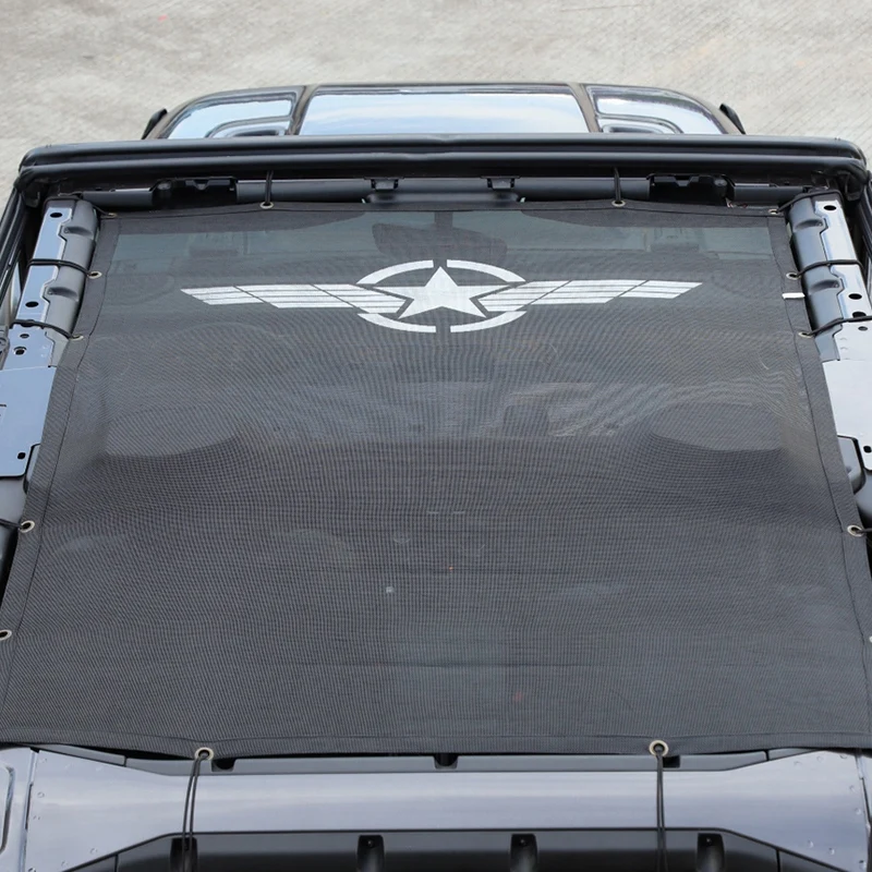 Sunshade Mesh Shade Top Cover Provides Roof UV Sun Protection for Je ep Wrangler JL 4-Door- Car Accessories