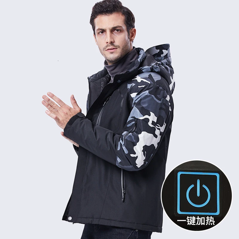 

10XL Winter USB Infrared Heating Jacket Men Couple Thermal Warm Waterproof Windbreaker Women Outdoor Skiing Camping Hiking Coat
