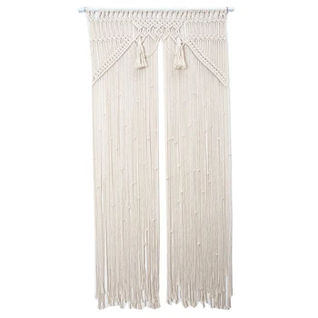 

Wall Hanging Macrame Curtain Bohemian Hand Woven Tapestry Perfect Door Curtain Macrame for Bedroom Wedding Decoration