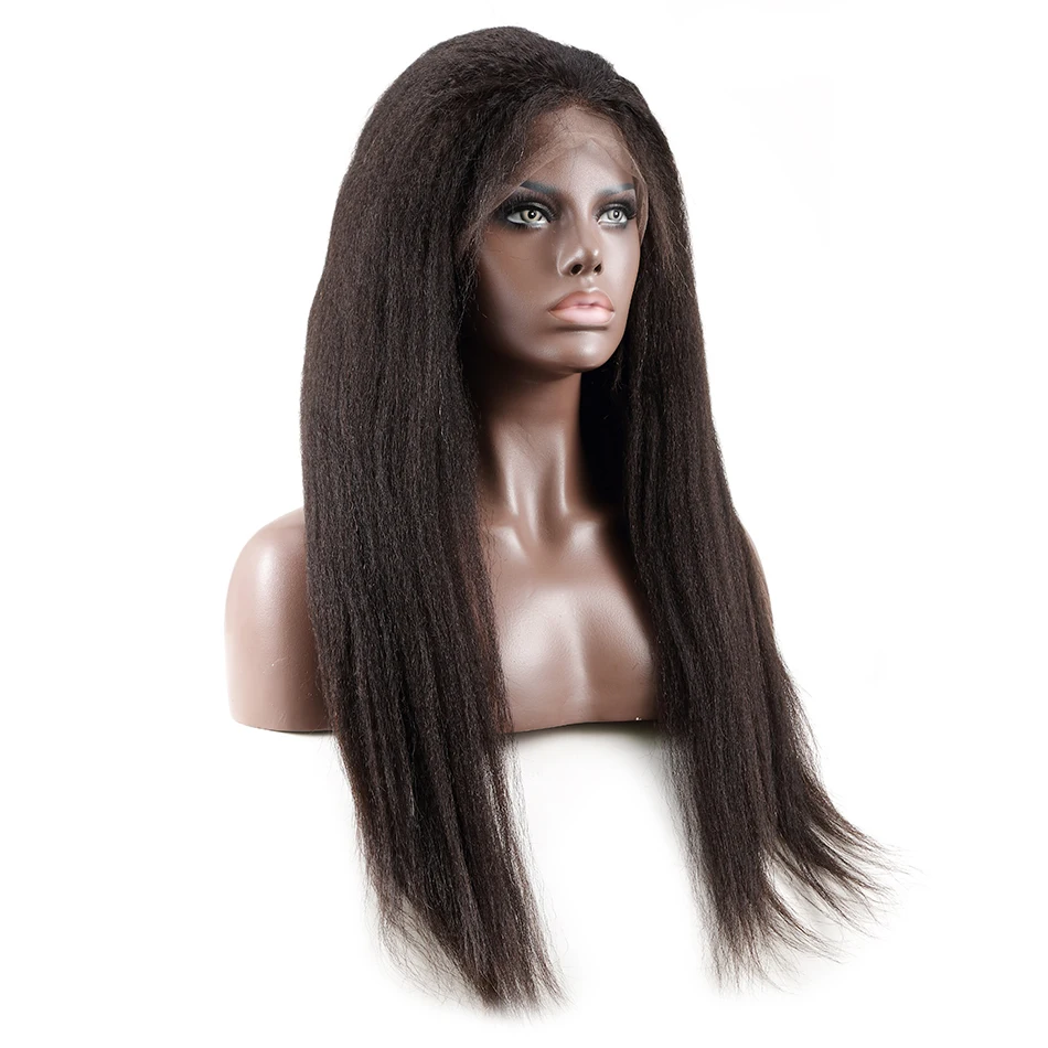 Luvin OneCut Волосы Кудрявые прямые 13x6 Glueless Кружева передние человеческие волосы парики Черный для женщин Бразильский фронтальный парик предварительно сорвал