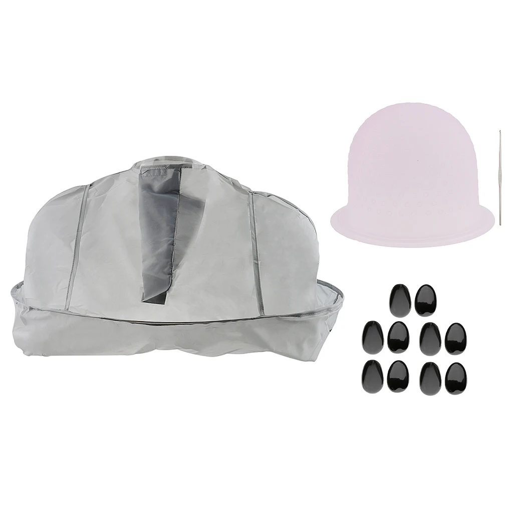 1 шапочка для стрижки салонов e + волос колпак окраски крючок окрашивания 10 черных