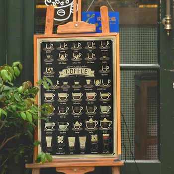 

Coffee Cup Bars Kitchen Drawing Kraft Paper Bar Poster Adornment Vintage Poster Wall Stickers Home Decor Art Murals 36 * 51.5cm