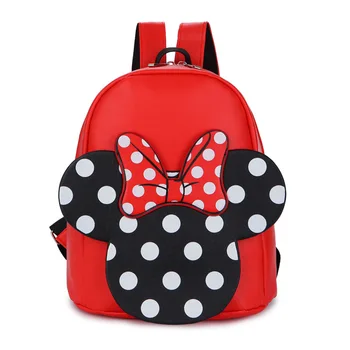 

New Fashion Kindergarten Schoolbag Korean Version Cartoon Children Backpack Pu Print Cute Bow Knot Rucksack Bolsa Sac A Dos