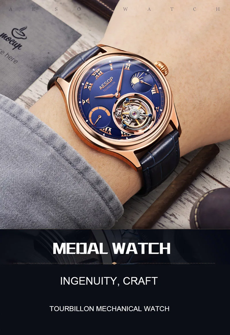 Лидирующий бренд, Мужские Оригинальные настоящие Tourbillon часы, многофункциональные, с двумя часовыми поясами, с Луной, фазой, светящиеся, мужские деловые часы
