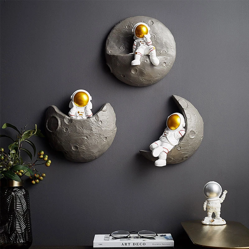 Nordic Wall Decoration Astronaut Resin Shelves Home Decor 3D Figurines For Living Room Bedroom Hanging | Дом и сад