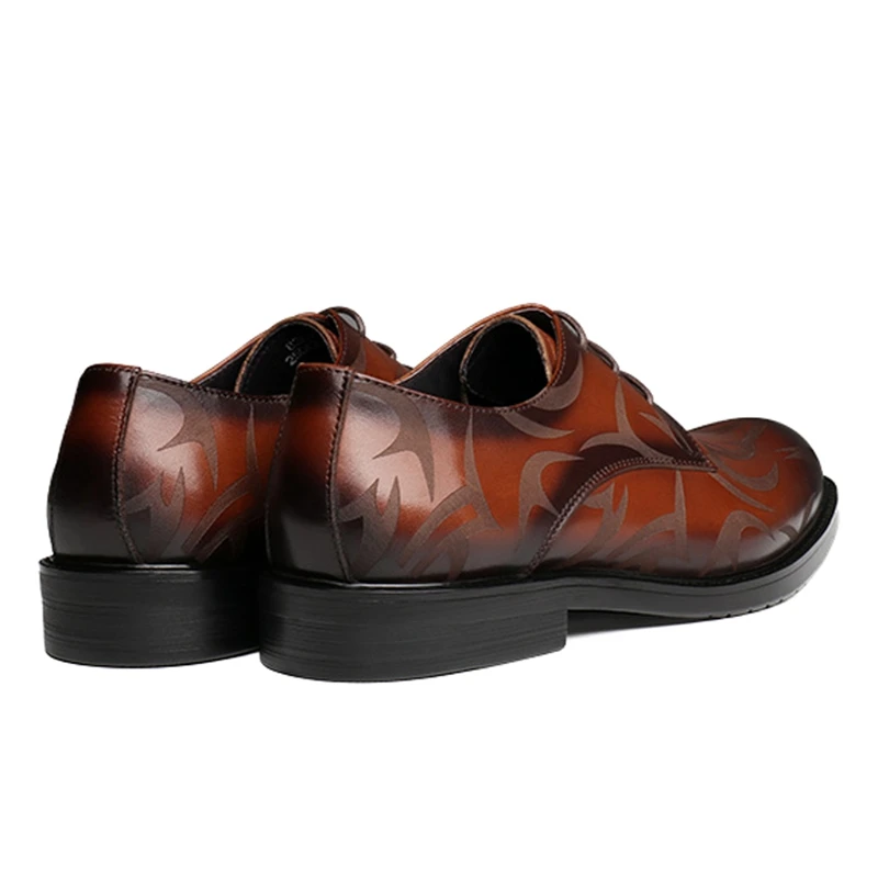 Elegant Genuine Leather Men's Derby Oxfords Pointed Toe Laces Man Wedding Bridal Flats Formal Dress Handmade Party Shoes YMX710