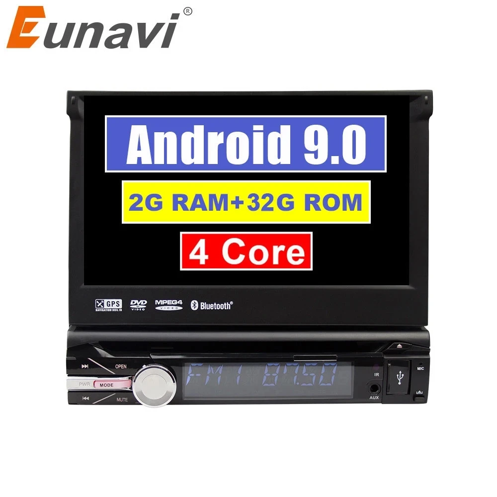 Eunavi Universal One 1 din Android 9 car multimedia player dvd radio audio auto gps navigation 1din headunit bluetooth wifi usb