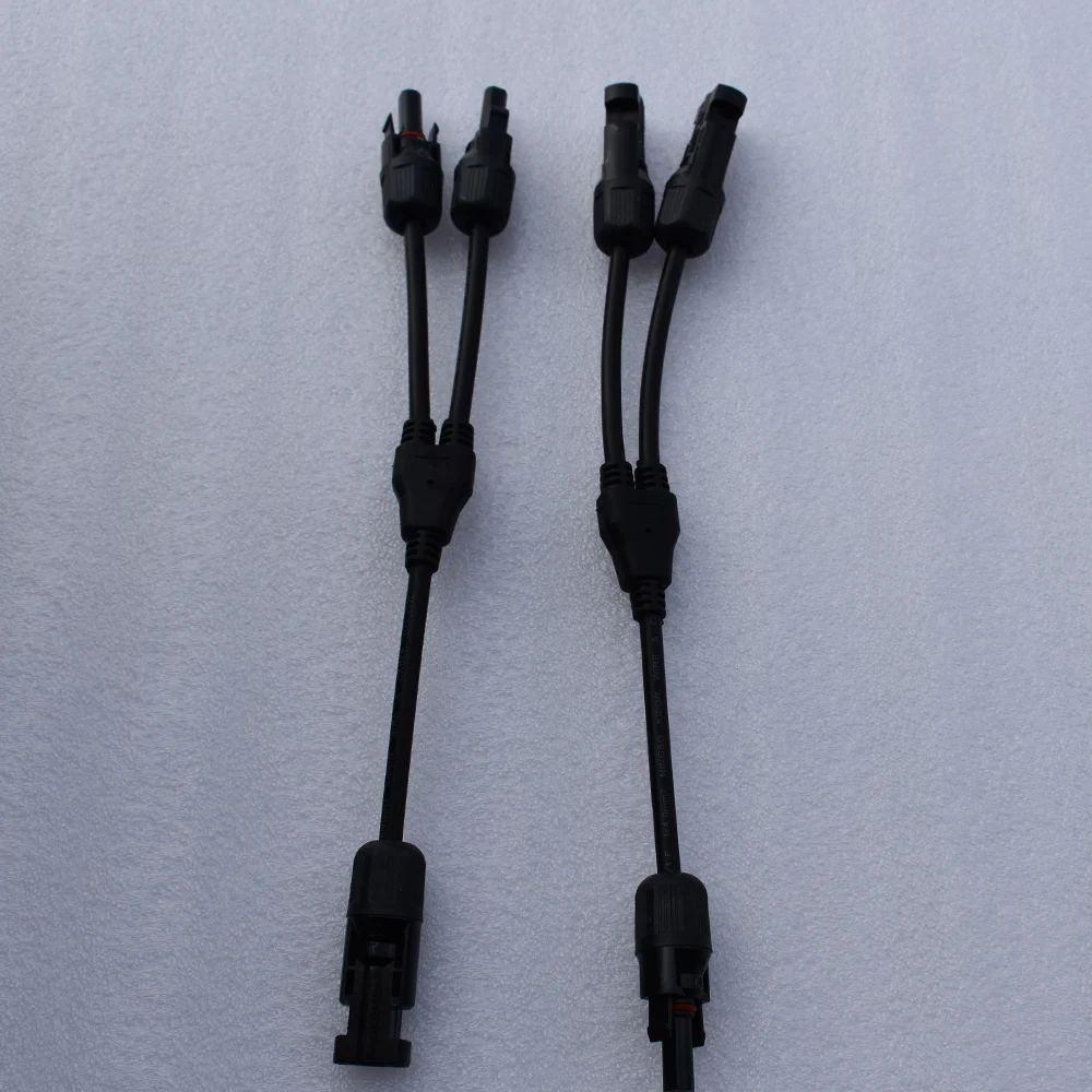 Solar panel connector cable Y type connector cable for flexible solar panel 2 input 1 output male female UV-resisted copper