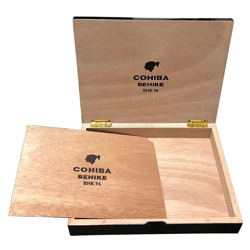 COHIBA элегантный BEHIKE 56 54 черная отделка кедровое дерево сигары Humidor мини-коробки для хранения с бархатной сумкой Подарочная коробка портативный