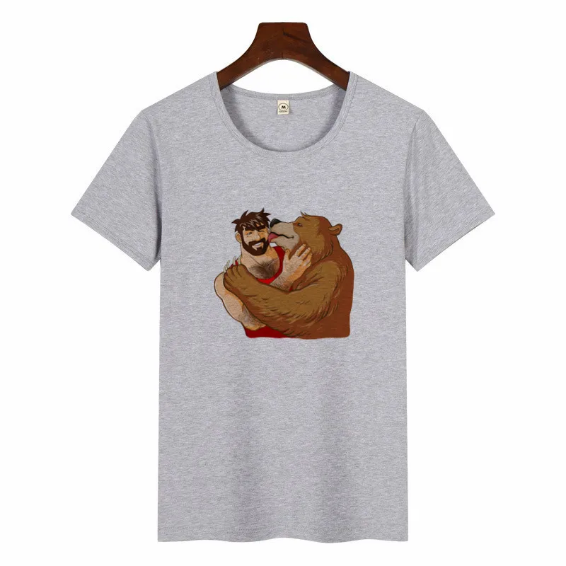 Женская забавная футболка с рисунком медведя и поцелуя Bobo Bear, топы с короткими рукавами, футболка унисекс, модная футболка с круглым вырезом, Kawaii, графические футболки для женщин