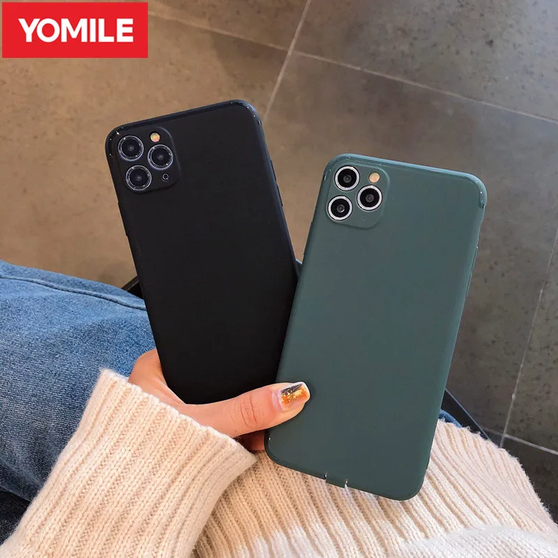 For iphone 11 XR 7 case Simple Matte phone cover solid color luxury soft cases for 6 6s Plus 8 X XS Max Pro | Мобильные телефоны и