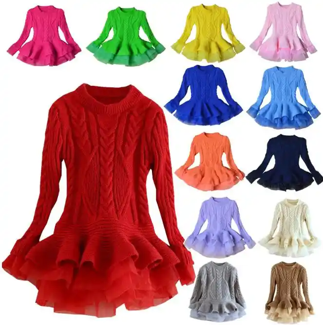 pullover knitted tulle dress