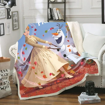 

Disney Frozen 2 Elsa Anna Cartoon Blanket Throw Bedding Sheet Large Size Warm Soft Thick Sofa Sherpa Blankets Christmas gifts