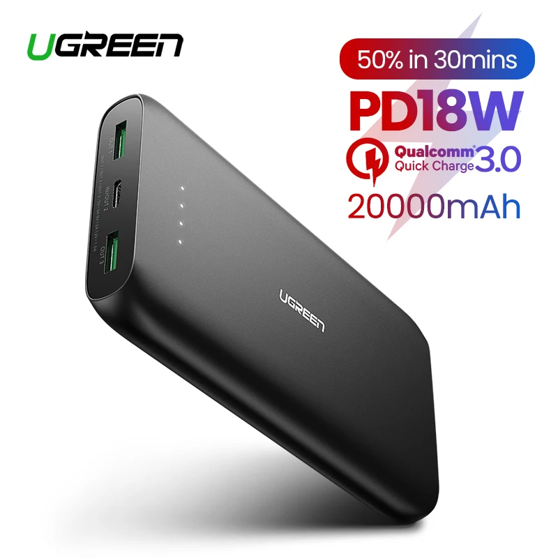  Ugreen power Bank 20000 мАч Портативная зарядка внешний повербанк для Xiaomi Mi 8 мобильный телефон зарядное устройство power bank 20000 мАч 