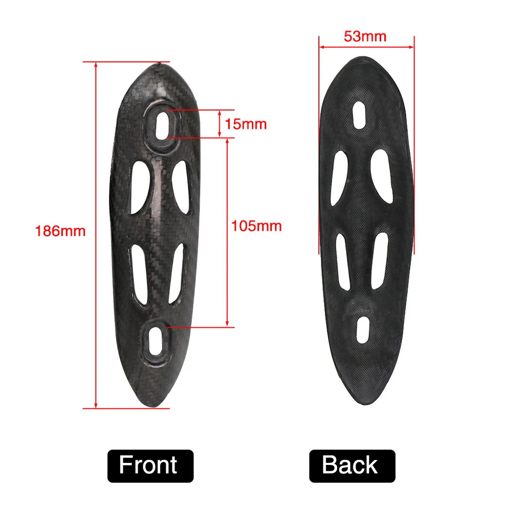 Motorcycle Exhaust Muffler Silencer Pipe Cover Heat Shield Protector for 33-57mm Tubes (Carbon Fiber)