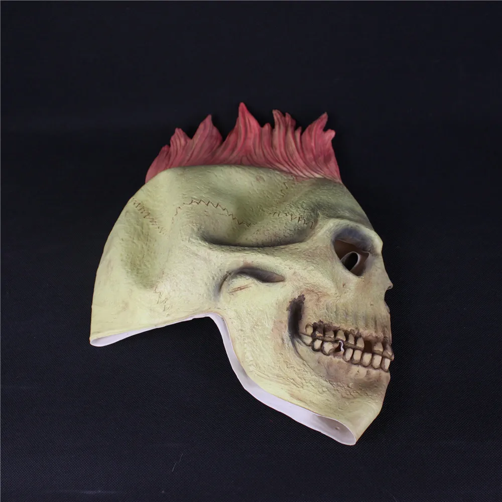 Scary Skull Mask Cosplay Full Face Head Realistic Latex Masks Helmet Costume Adult Fancy Halloween Masquerade Party Props5