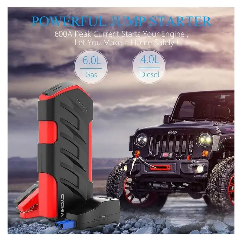 

11000mAh 600A Car Jump Starter Starting Device Battery Power Bank Jumpstarter Auto Buster Emergency Booster PortableCar Charger