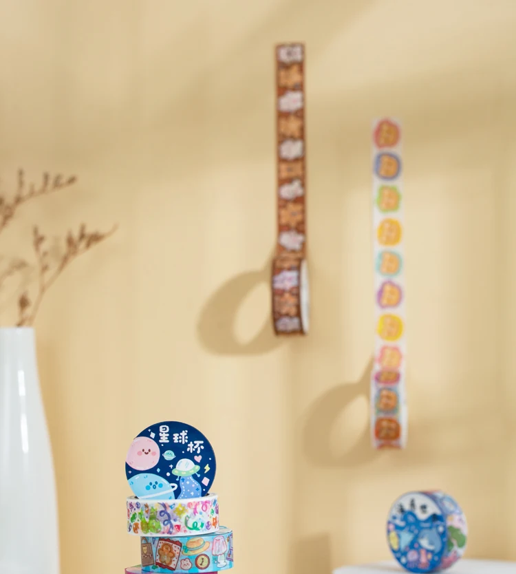Mr.Paper 12 Designs 1 Roll There Is A Small World Series Cartoon Style Creative Cute Decor Hand Account DIY Material Washi Tapes