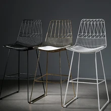 Современный Дизайн Топ продаж производитель Лофт Крытый открытый металлический провод черный белый золотой барная стойка стул 1 шт