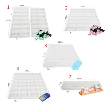 

Dominoes Epoxy Resin Silicone Molds with Rack Tray Double Six Game Toy DIY Molds AXYD