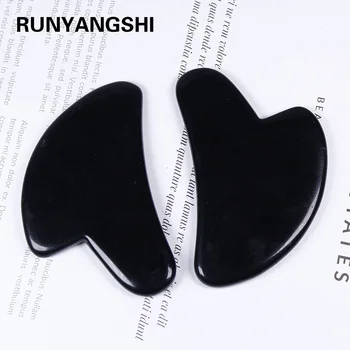 

Obsidian Guasha Board Natural Stone Scraper Chinese Gua Sha Tools Neck Body Acupuncture Spa Acupuncture Scraper Therapy