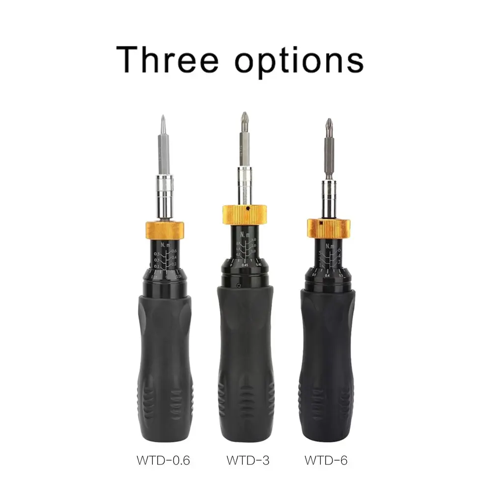 

Presetting Type Adjustable Torque Screwdriver 0.1-0.6Nm Hex Shank Socket Hex Drill Bits Screwdriver Tool Set Hand Tools