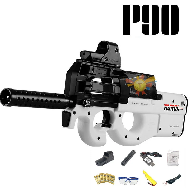 P90 Graffiti Edition электрический игрушечный водный пистолет пулевые всплески пистолет живой CS штурмовой Бекас оружие открытый пистолет игрушки - Цвет: White