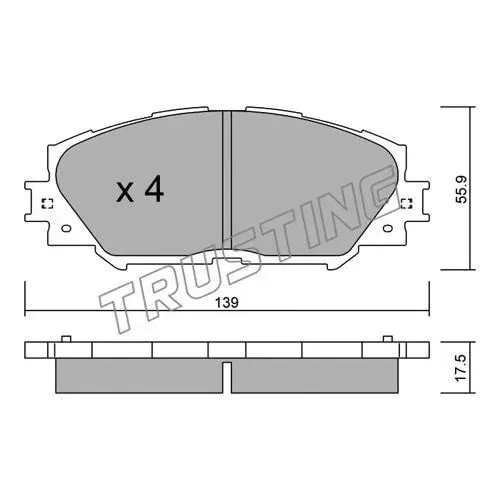 К-т торм. колодок Fr SUB Trezia, TO Auris, RAV4 TRUSTING 763.0