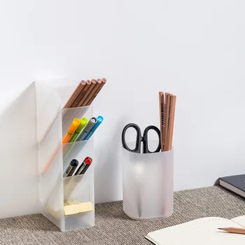 

Multi-functional Dull Container Desktop Storage Box Office Desk Stationery Storage Shelf Makeup Brush Storage