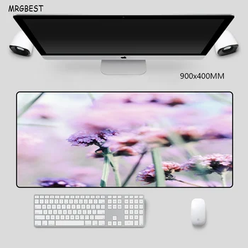 

MRGBEST Gaming Mouse Pad Large Size Lavender Pattern Full Desk Pad Rectangle Non-slip Softy Rubber Computer Pad for Game Player