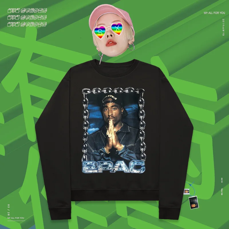 Oldschool стиль свитшоты дать приветствие бандит банды рэп 2pac круглый вырез ничего Полночь мужской хип-хоп толстовки