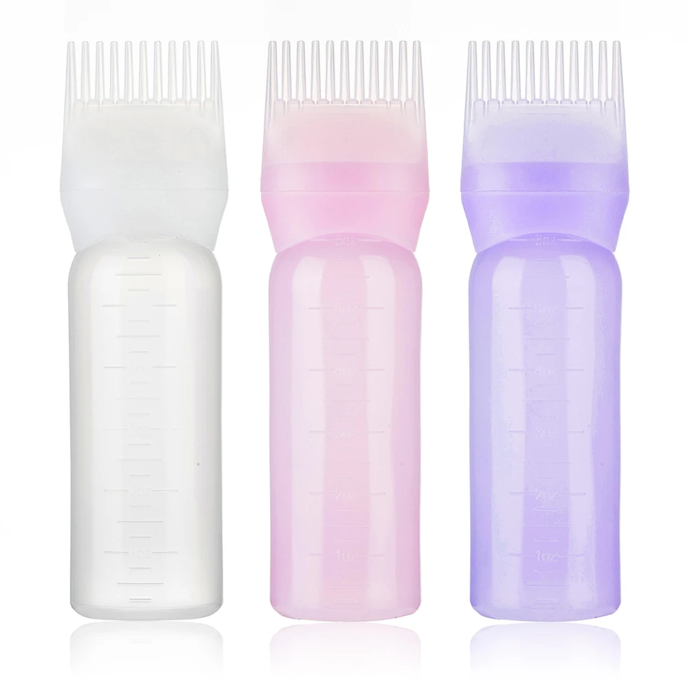 

120ml Multicolor Plastic Hair Dye Refillable Bottle Applicator Comb Dispensing Salon Coloring dressing Styling Tool