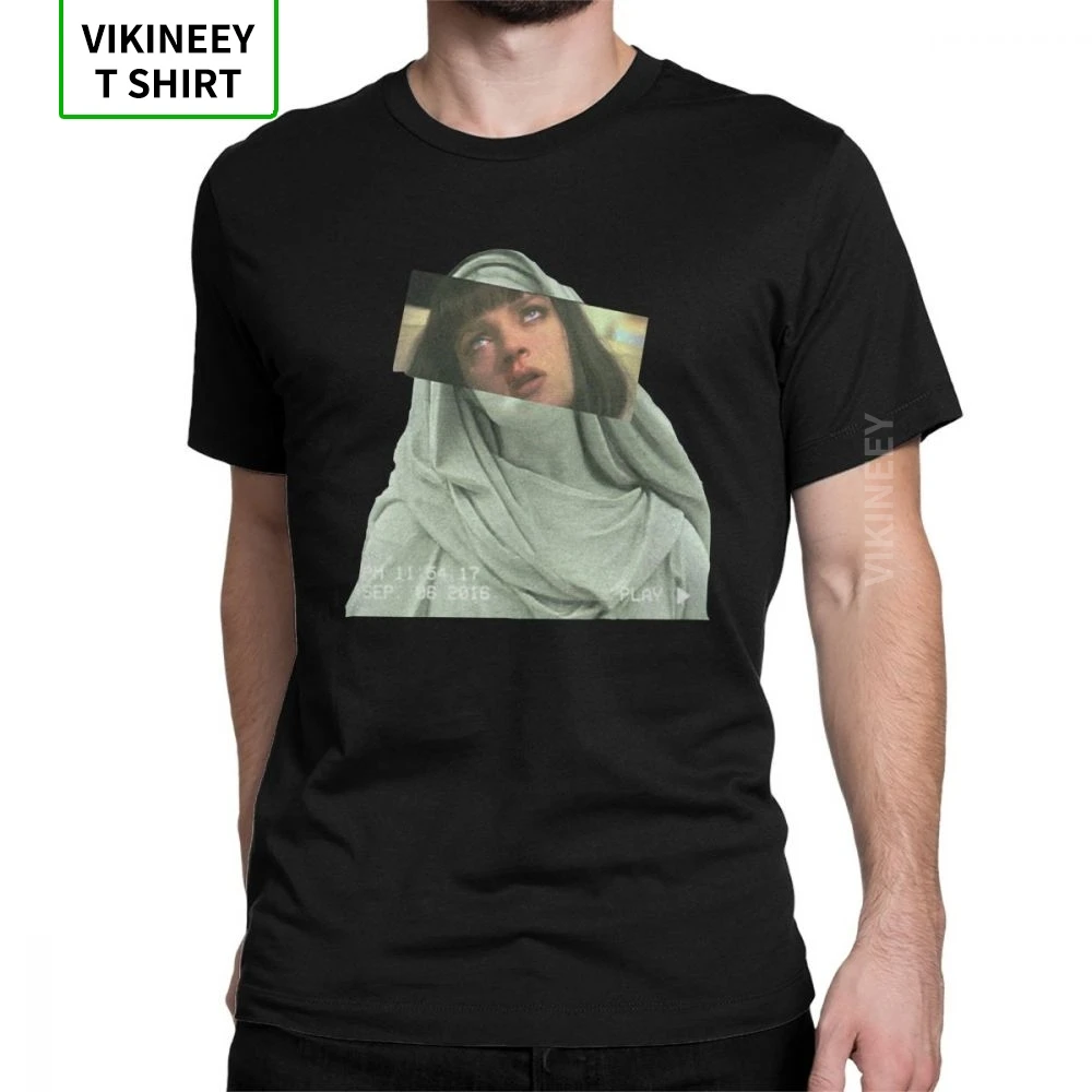 

PULP Addiction Pulp Fiction Quentin Movie Mia Wallace T Shirt Man Gray Clothes Unique T-Shirts O Neck 100% Cotton Tees