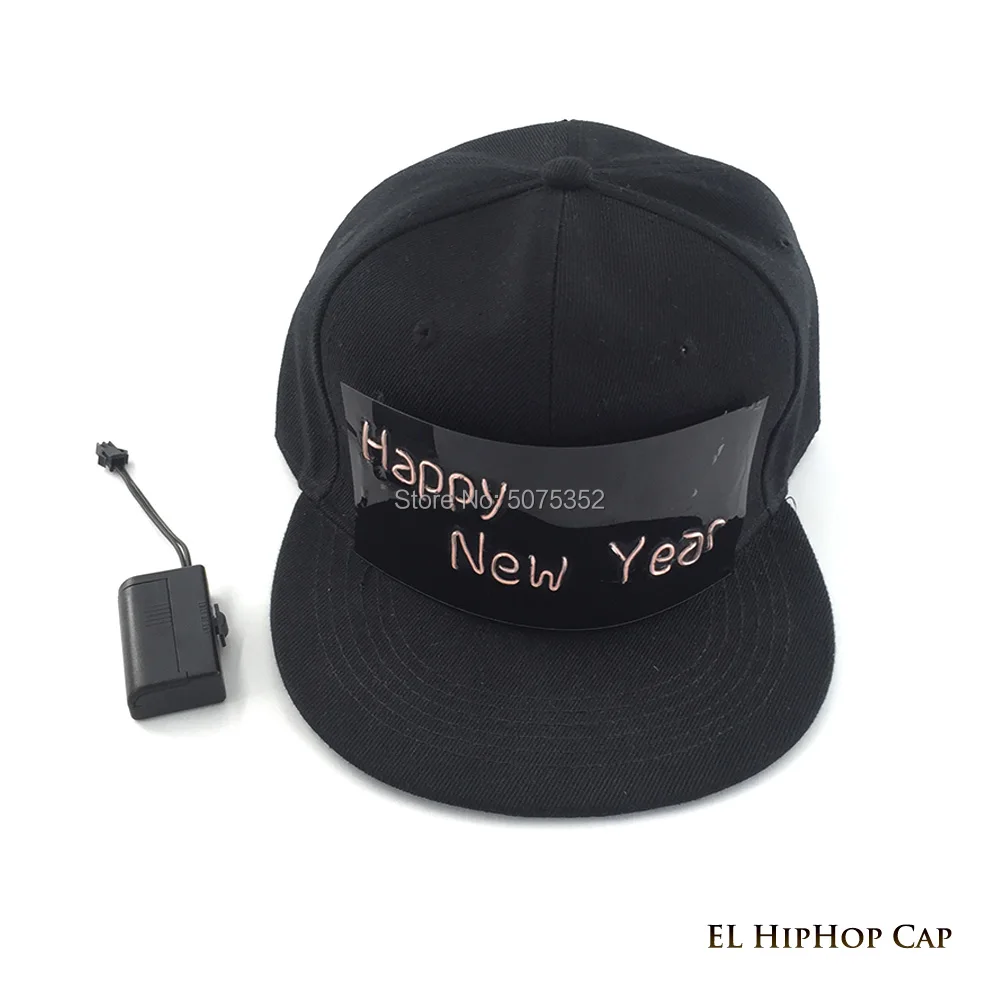 С новогодней подсветкой, шапка s, хип-хоп, шапка EL Wire Snapback, Рождественский головной убор с подсветкой для взрослых мужчин и женщин