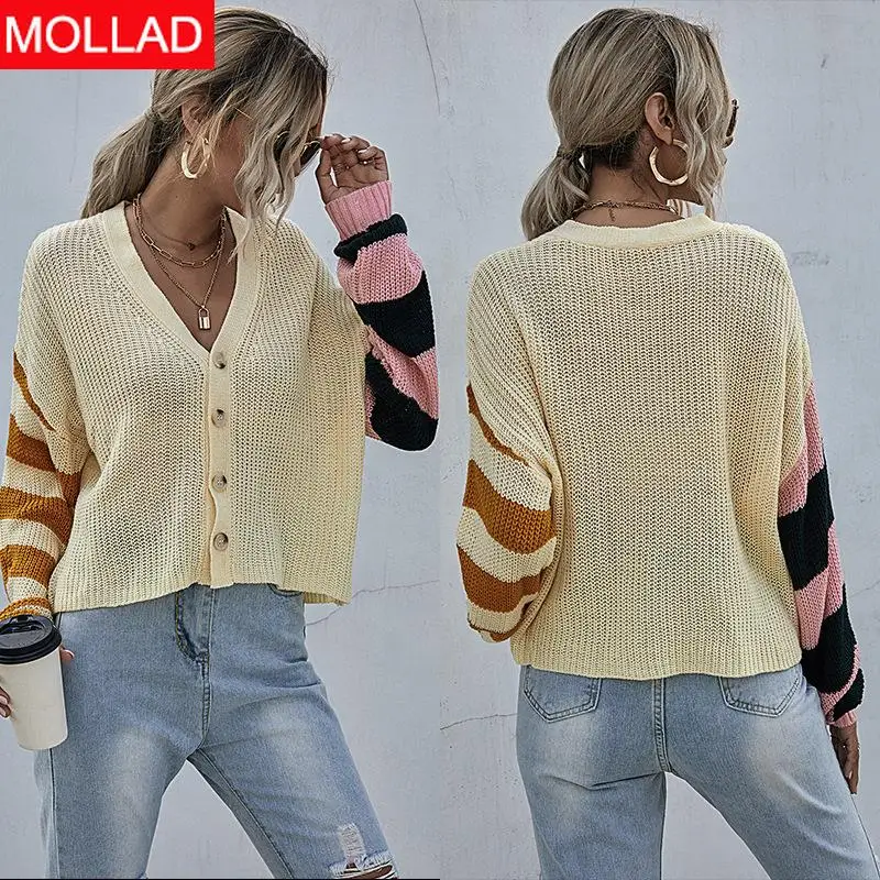 Вязаный женский свитер Кардиган с длинным рукавом Женские офисные Топы желтый