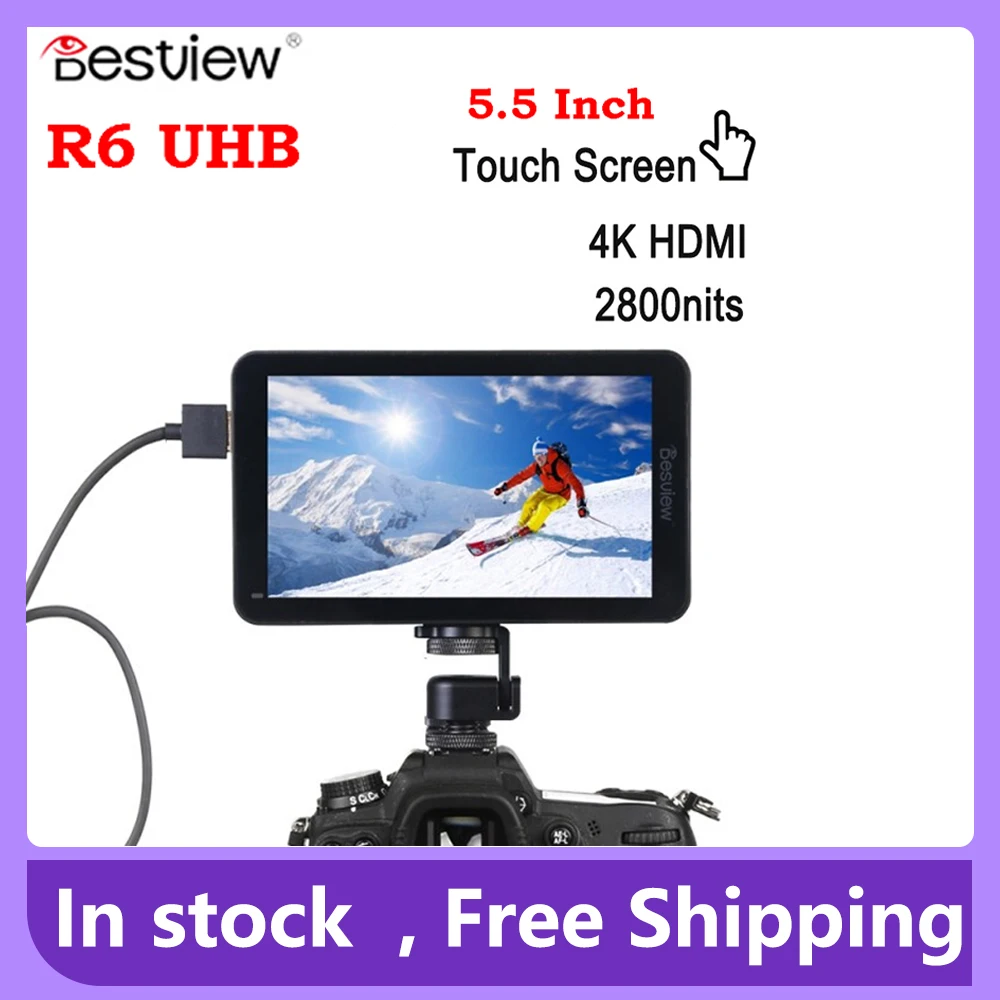 

Desview R6 Monitor 5.5 Inch UHB 4K HDMI FHD 1920x1080 3D LUT HDR Touch Screen on Camera Field Monitor for DSLR Camera Besview