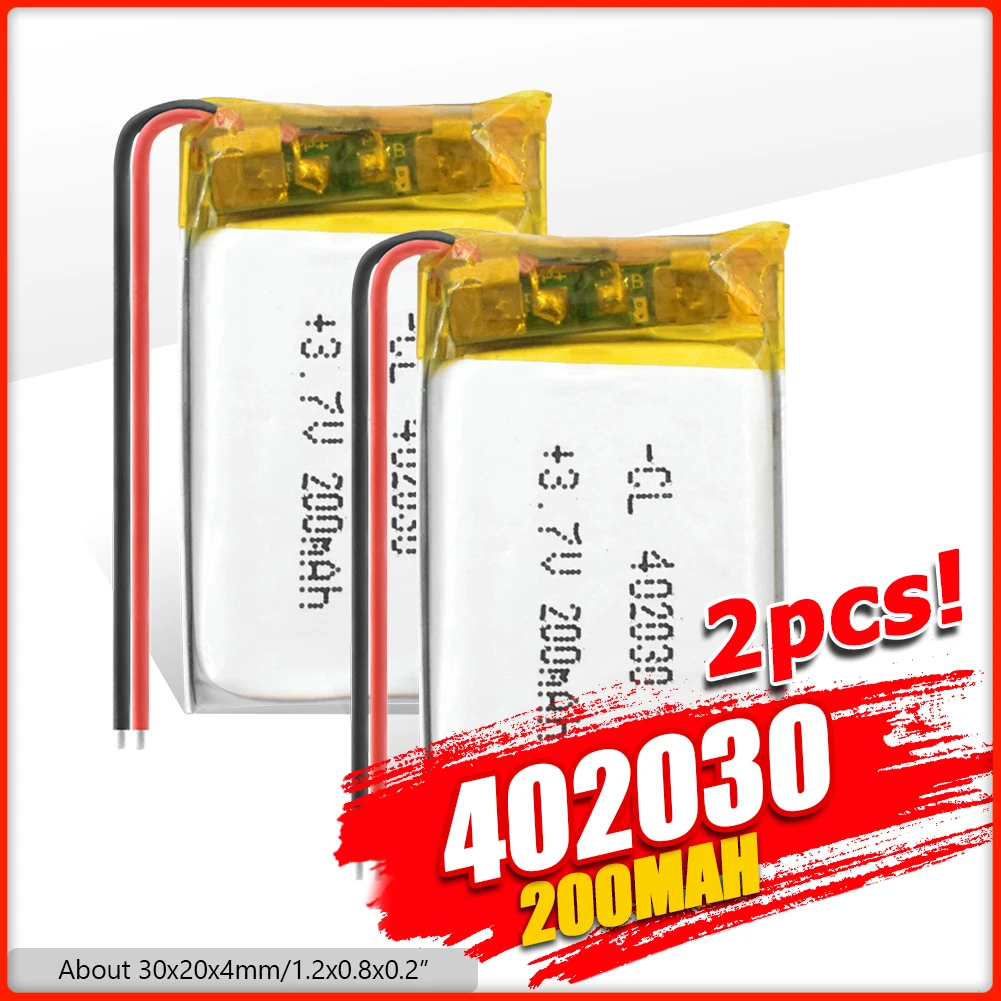 Литий ионный полимерный аккумулятор размер 402030 3 7 В 200 мАч для Bluetooth GPS MP3