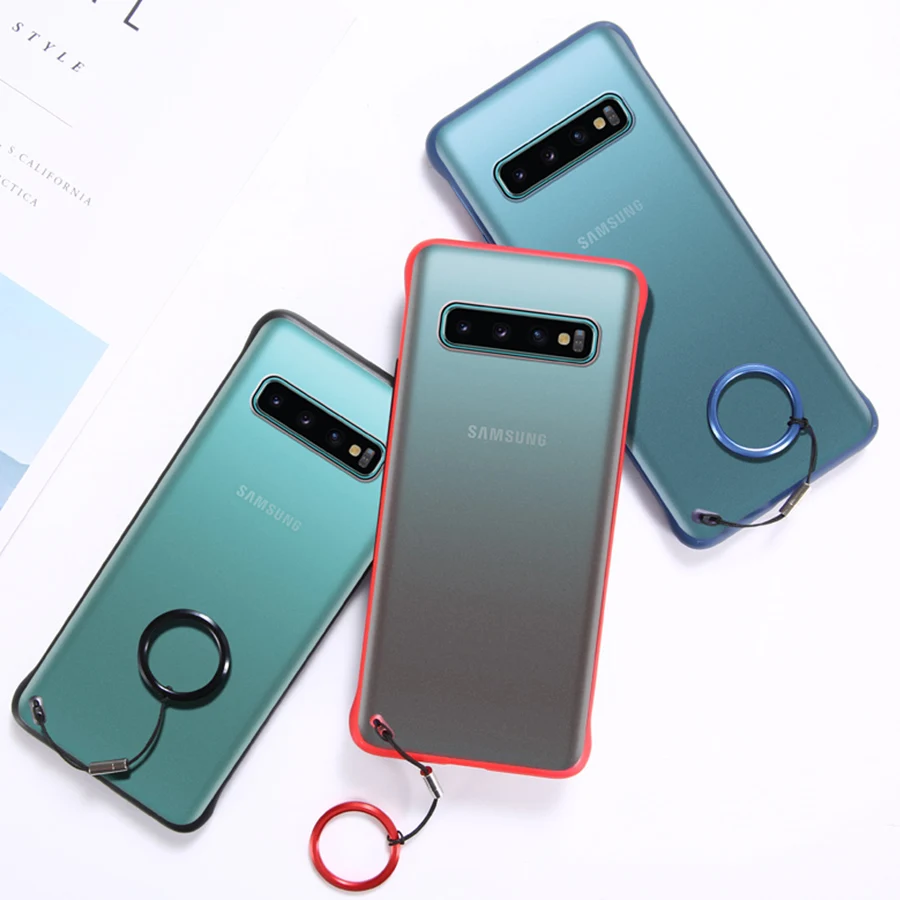 

Case for Samsung galaxy S10 S8 S9 Plus S10E S10 Lite S7 edge A10 A20 A30 A50 A60 A70 A80 A90 Frameless Case With Finger Ring